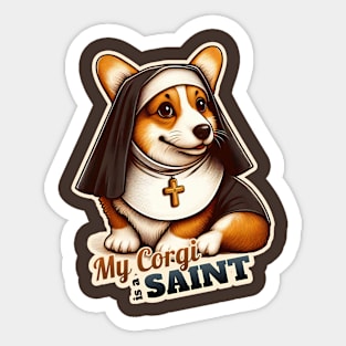 Corgi nun Sticker